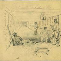 Camp Sketches: Interior of a Bombproof during the Siege of Petersburg