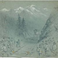 Railroad Pass with Chinese Workers